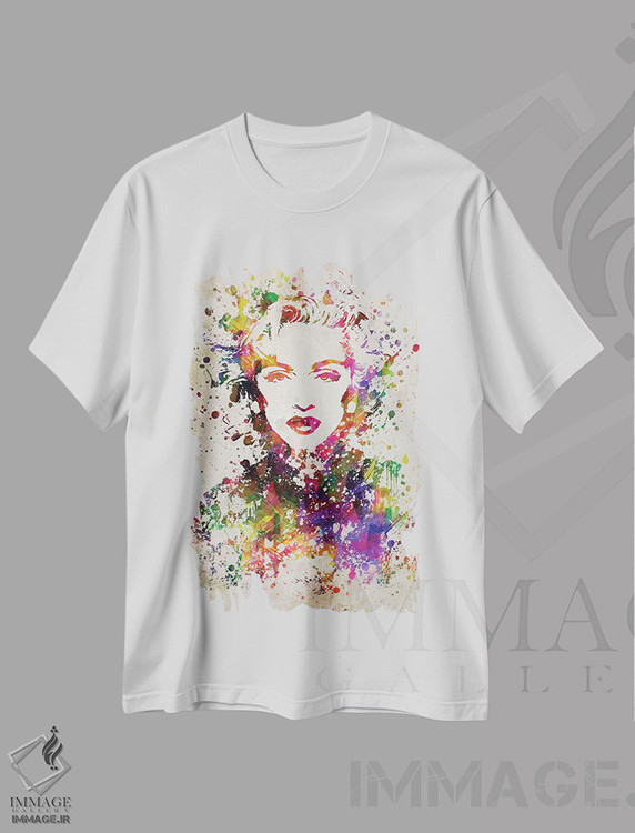 تیشرت طرح دار مدونا، هنر فاخر معاصر اثر پیکسل کهنه | immage.ir