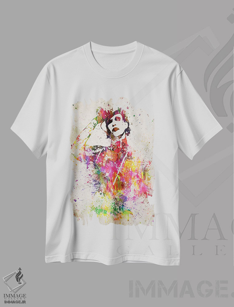 تیشرت طرح دار مرلین منسون، هنر فاخر معاصر اثر پیکسل کهنه | immage.ir