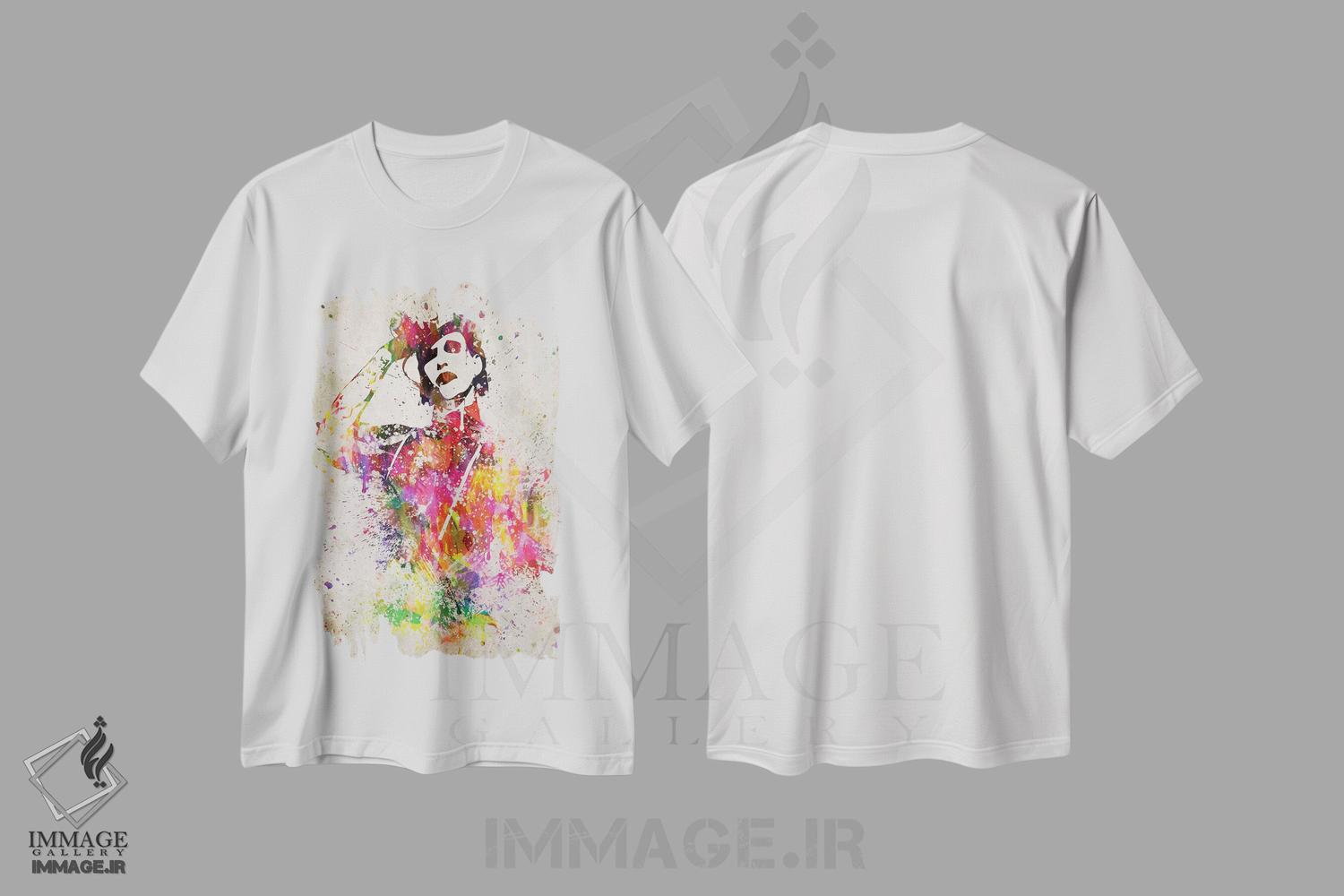 تیشرت طرح دار مرلین منسون، هنر فاخر معاصر اثر پیکسل کهنه | immage.ir