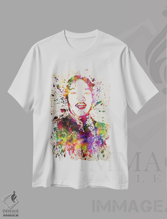 تیشرت طرح دار مارتین لوتر کینگ، هنر آمریکایی آفریقایی تبار اثر پیکسل کهنه | immage.ir