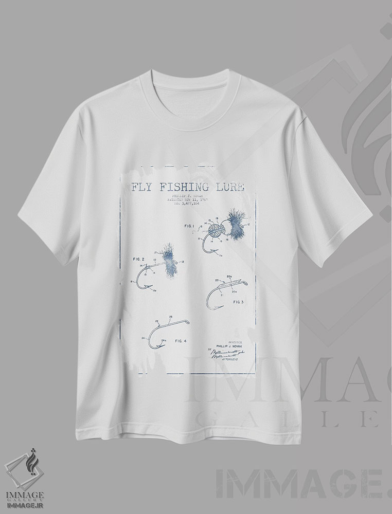 تیشرت طرح دار طرح پتنت طعمه ماهیگیری پی.جی. نوواک، وینتیج و رترو اثر پیکسل کهنه | immage.ir