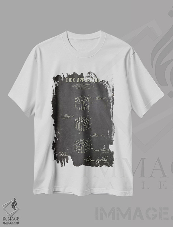 تیشرت طرح دار طرح پتنت دستگاه تاس پاول میچل، وینتیج و رترو اثر پیکسل کهنه | immage.ir