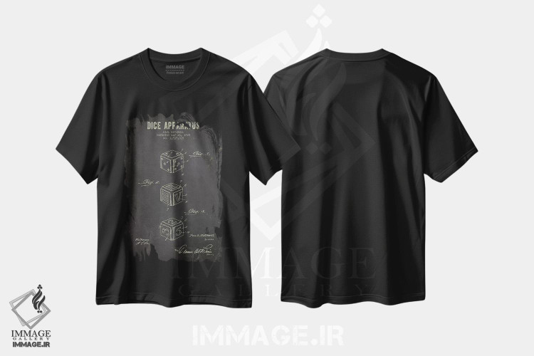 تیشرت طرح دار طرح پتنت دستگاه تاس پاول میچل، وینتیج و رترو اثر پیکسل کهنه | فروشگاه ایماژ