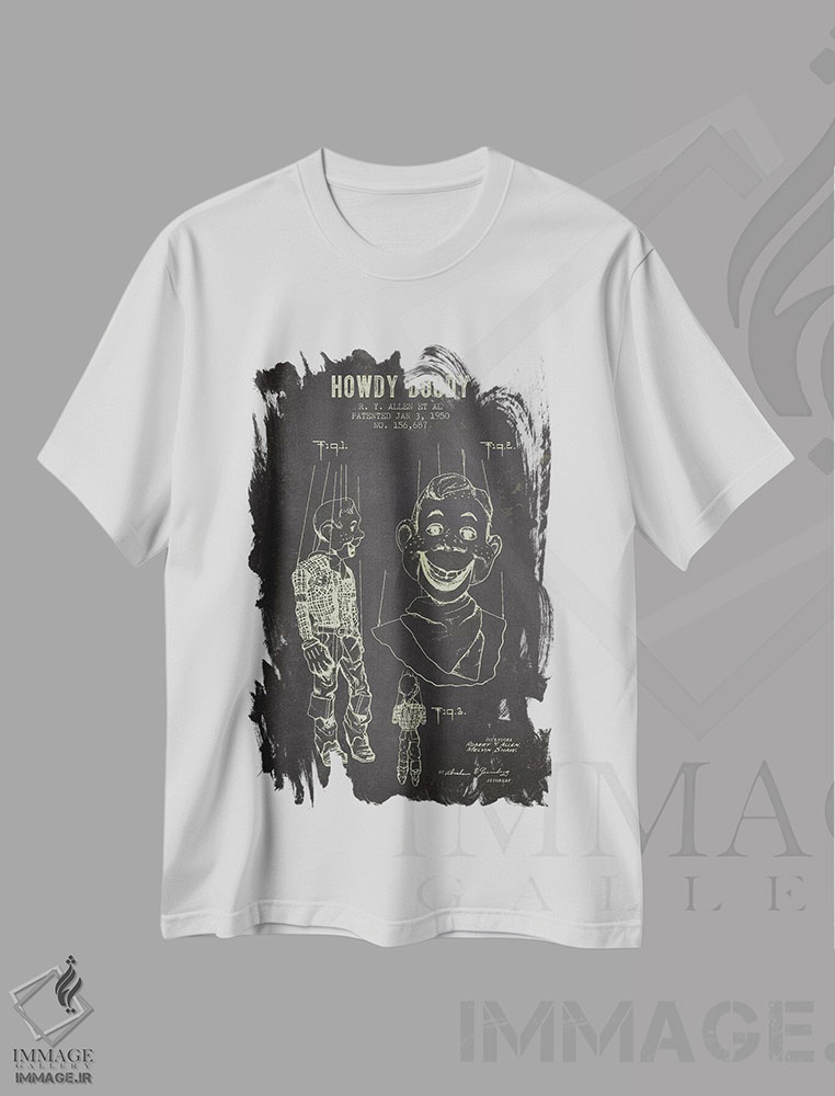 تیشرت طرح دار طرح پتنت عروسک هودی دودی آر.وای. آلن و همکاران، وینتیج و رترو اثر پیکسل کهنه | immage.ir