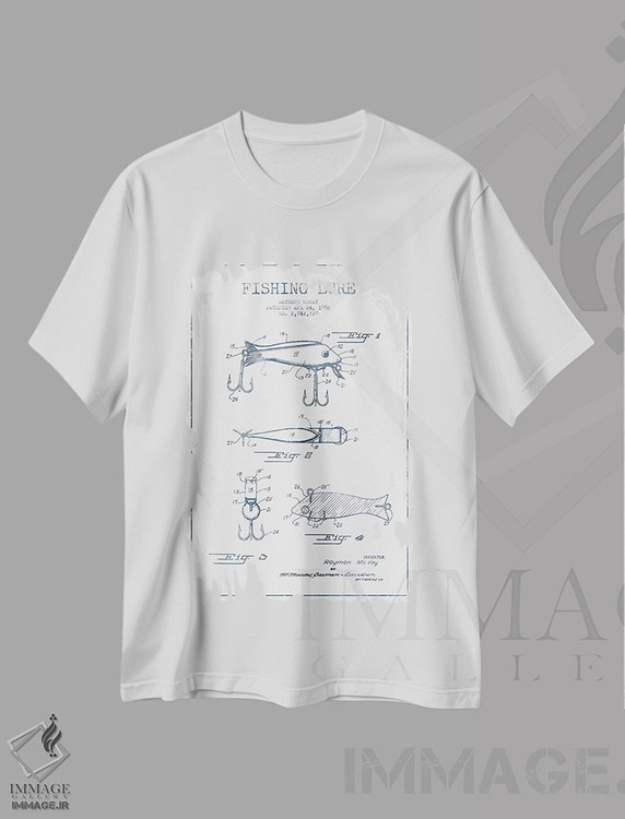 تیشرت طرح دار طرح پتنت طعمه ماهیگیری ریموند مک ویشماره ۱، وینتیج و رترو اثر پیکسل کهنه | immage.ir