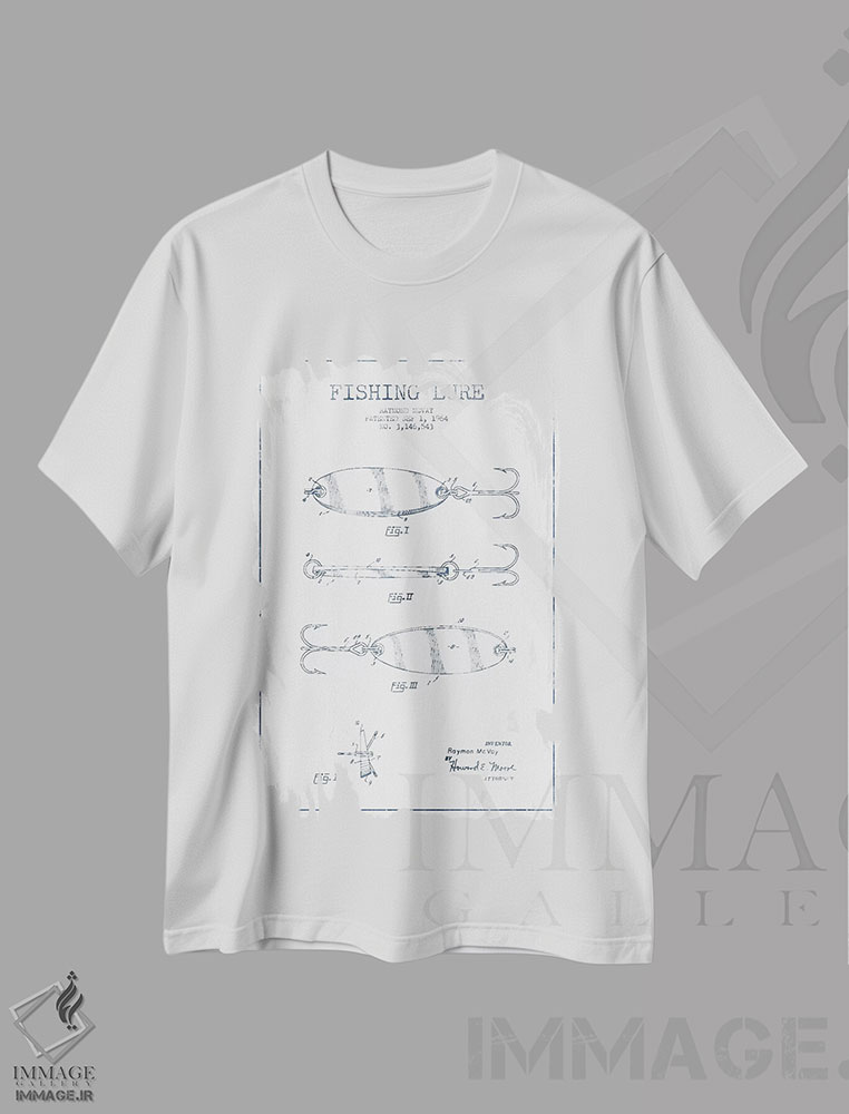 تیشرت طرح دار طرح پتنت طعمه ماهیگیری ریموند مک ویشماره ۳، وینتیج و رترو اثر پیکسل کهنه | immage.ir