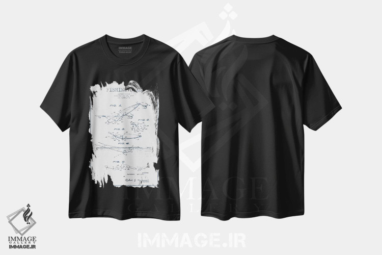 تیشرت طرح دار طرح پتنت طعمه ماهیگیری ریموند مک ویشماره ۴، وینتیج و رترو اثر پیکسل کهنه | فروشگاه ایماژ