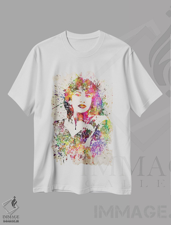 تیشرت طرح دار سلنا، هنر فاخر معاصر اثر پیکسل کهنه | immage.ir