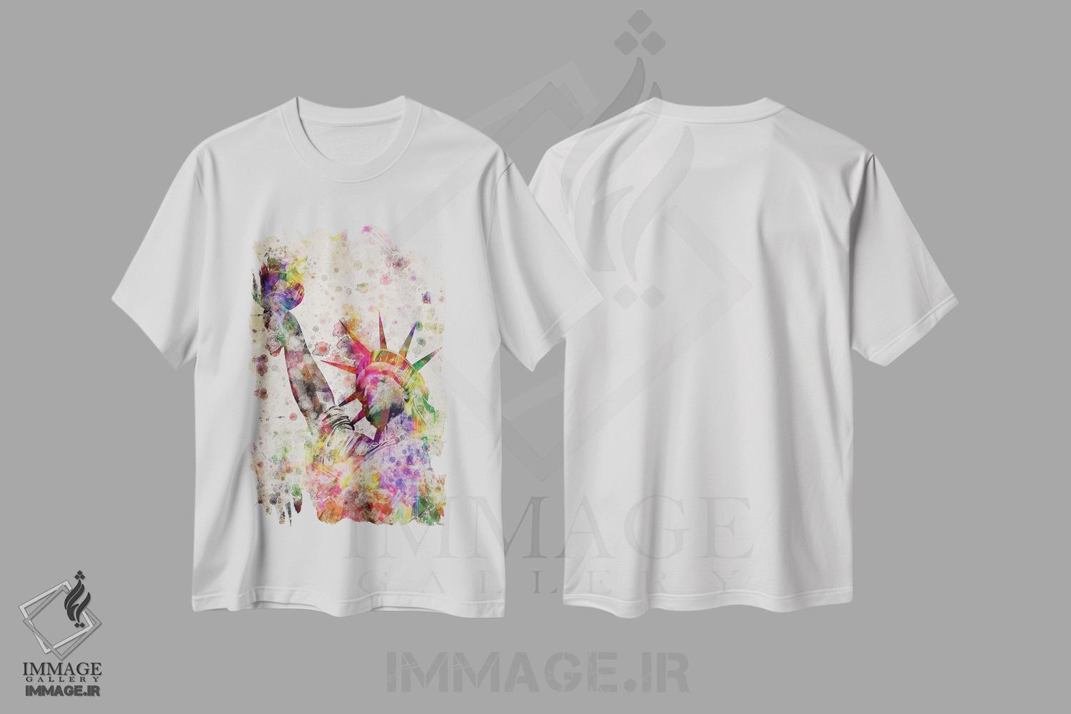 تیشرت طرح دار مجسمه آزادی، مدیوم اثر پیکسل کهنه | immage.ir