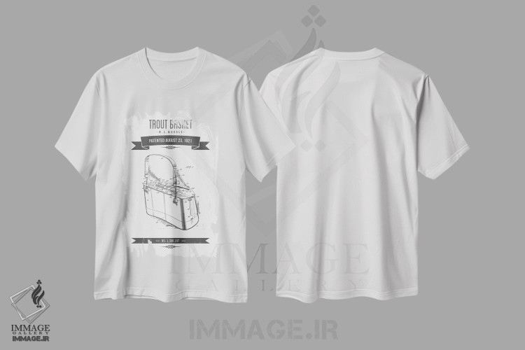 تیشرت طرح دار طرح پتنت کلاسیک سبد ماهیگیری دبلیو.ال. ماربل، وینتیج و رترو اثر پیکسل کهنه | immage.ir