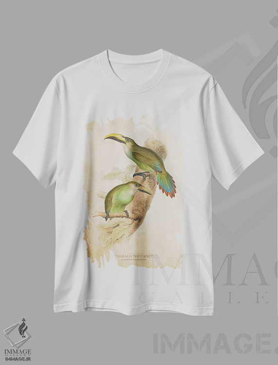 تیشرت طرح دار توقانه زمردی، تزئینی اثر پیکسل کهنه | immage.ir