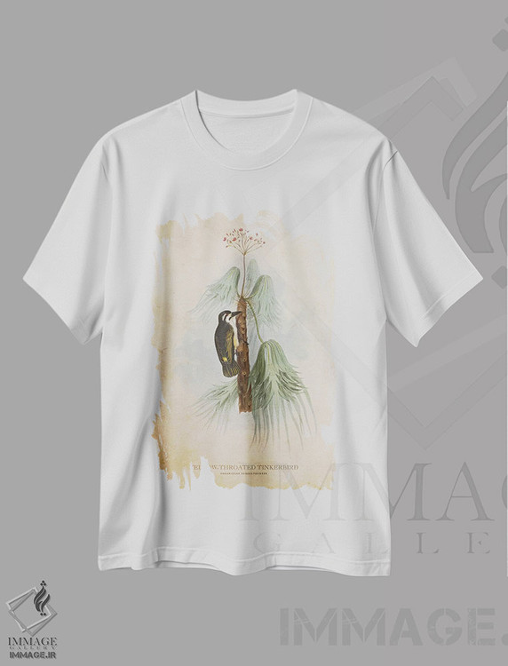 تیشرت طرح دار تینکربرد گلوی زرد، تزئینی اثر پیکسل کهنه | immage.ir