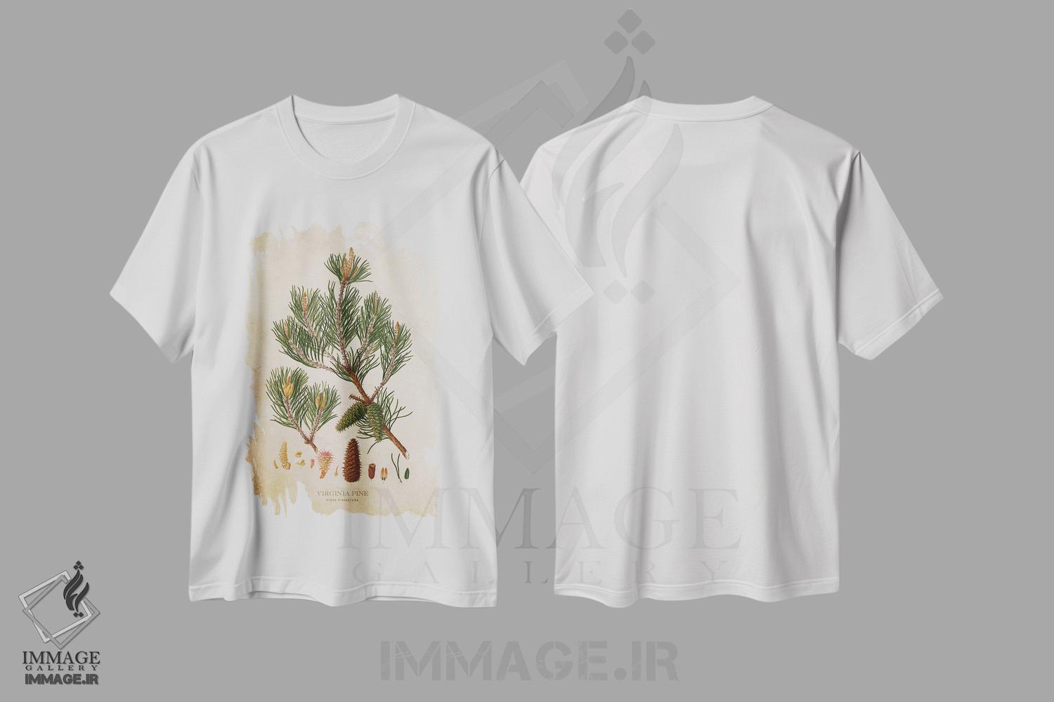 تیشرت طرح دار میوه درخت کاج ویرجینیا، تزئینی اثر پیکسل کهنه | immage.ir