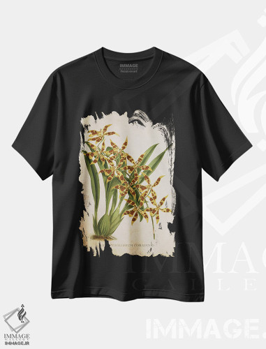 تیشرت طرح دار ارکیده، تزئینی اثر پیکسل کهنه | فروشگاه ایماژ