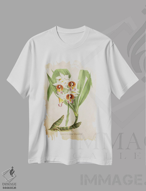 تیشرت طرح دار ارکیده، تزئینی اثر پیکسل کهنه | immage.ir