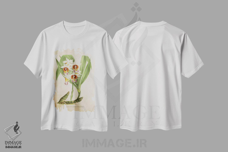 تیشرت طرح دار ارکیده، تزئینی اثر پیکسل کهنه | immage.ir
