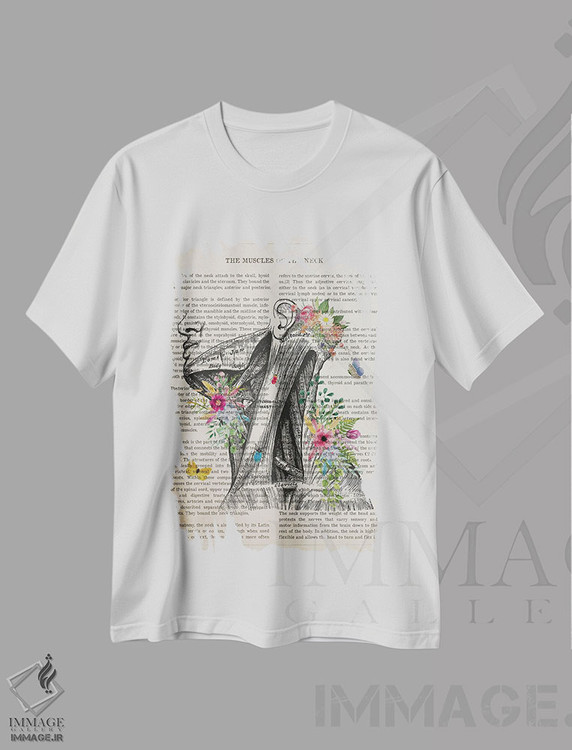 تیشرت طرح دار عضلات گردن آناتومی گل، هنر دیجیتال اثر پیکسل کهنه | immage.ir