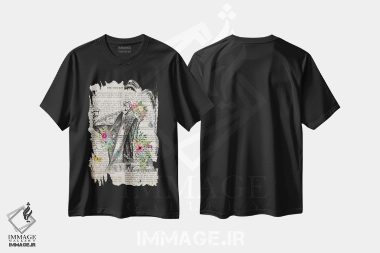 تیشرت طرح دار عضلات گردن آناتومی گل، هنر دیجیتال اثر پیکسل کهنه | فروشگاه ایماژ