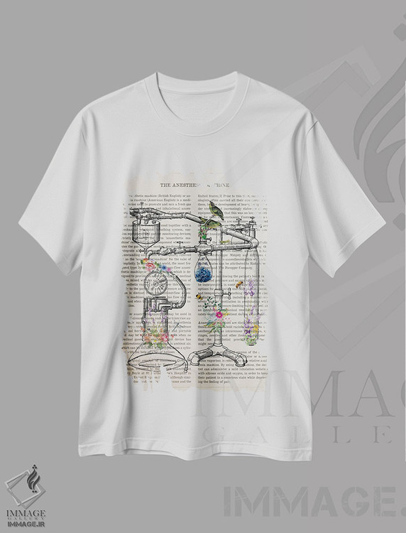 تیشرت طرح دار دستگاه بیهوشی گل ها، هنر دیجیتال اثر پیکسل کهنه | immage.ir