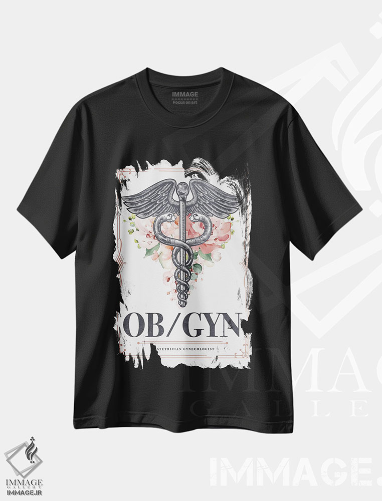 تیشرت طرح دار اوجی جی وای ان با گل ها، هنر دیجیتال اثر پیکسل کهنه | فروشگاه ایماژ