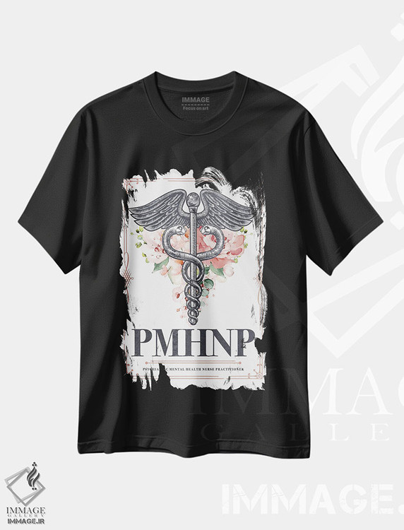 تیشرت طرح دار پی ام اچ ان پی با گل ها، هنر دیجیتال اثر پیکسل کهنه | فروشگاه ایماژ
