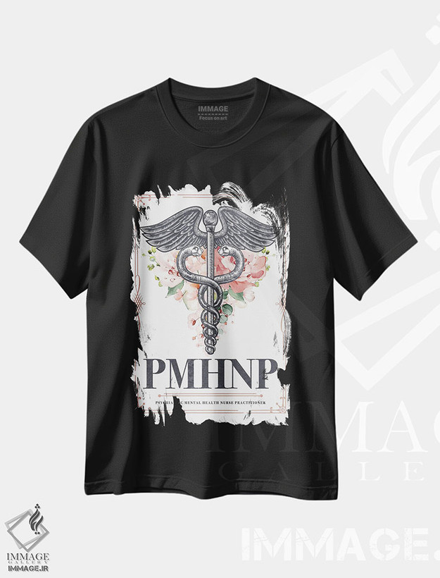 تیشرت طرح دار پی ام اچ ان پی با گل ها، هنر دیجیتال اثر پیکسل کهنه | فروشگاه ایماژ