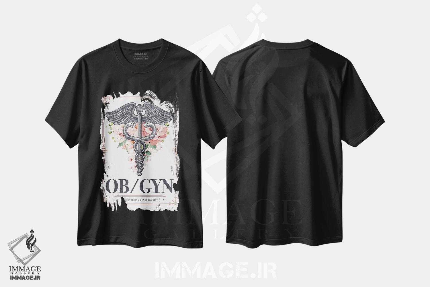 تیشرت طرح دار اوجی جی وای ان با گل ها، هنر دیجیتال اثر پیکسل کهنه | فروشگاه ایماژ