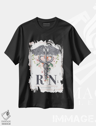 تیشرت طرح دار آر ان با گل ها، هنر دیجیتال اثر پیکسل کهنه | فروشگاه ایماژ