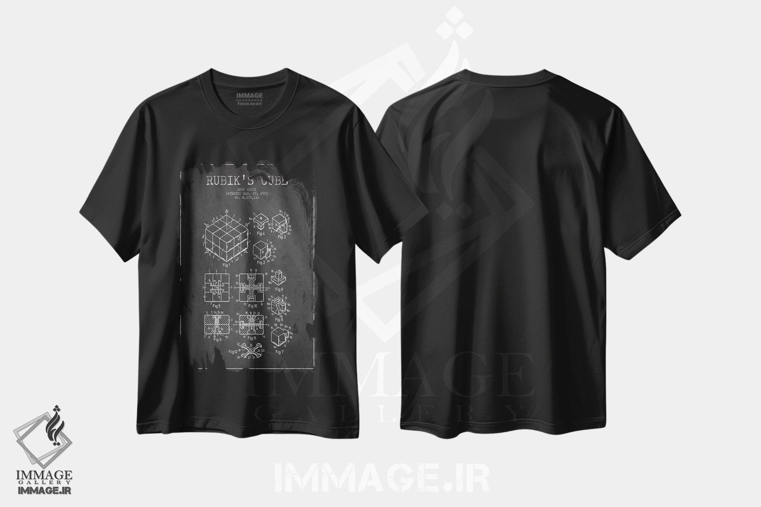 تیشرت طرح دار نقشهٔ اختراع روبیک، وینتیج و رترو اثر پیکسل کهنه | فروشگاه ایماژ