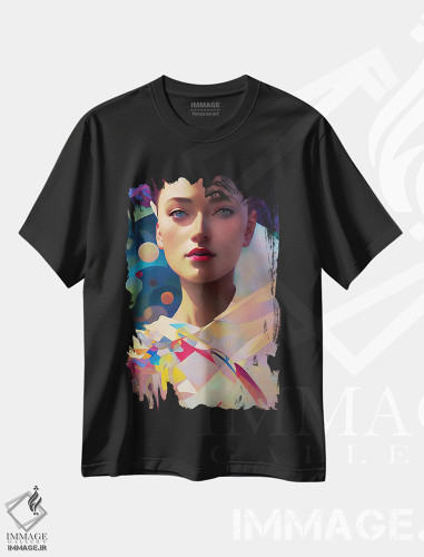 تیشرت طرح دار زنی که کاندینسکی به او افتخار می کند ۲، هنر دیجیتال اثر آلساندرو دلا توره | فروشگاه ایماژ