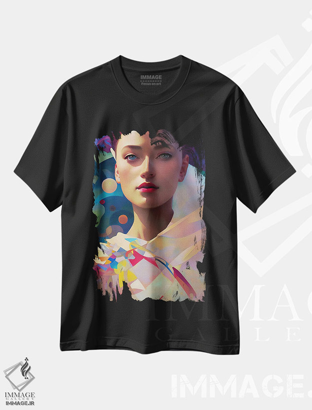 تیشرت طرح دار زنی که کاندینسکی به او افتخار می کند ۲، هنر دیجیتال اثر آلساندرو دلا توره | فروشگاه ایماژ