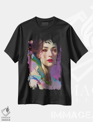 تیشرت طرح دار زنی که کاندینسکی به او افتخار می کند ۱۰، هنر دیجیتال اثر آلساندرو دلا توره | فروشگاه ایماژ