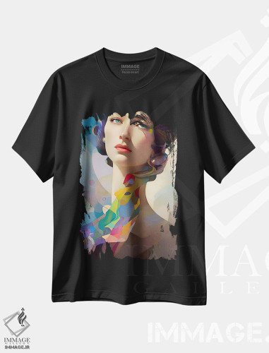 تیشرت طرح دار زنی که کاندینسکی به او افتخار می کند ۱۱، هنر دیجیتال اثر آلساندرو دلا توره | فروشگاه ایماژ