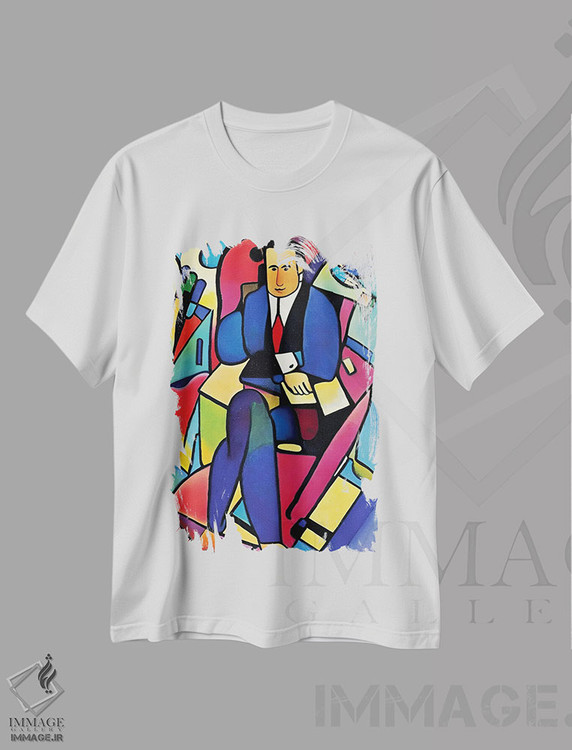 تیشرت طرح دار تاجر به سبک پیکاسو، هنر فاخر کلاسیک اثر آلساندرو دلا توره | immage.ir