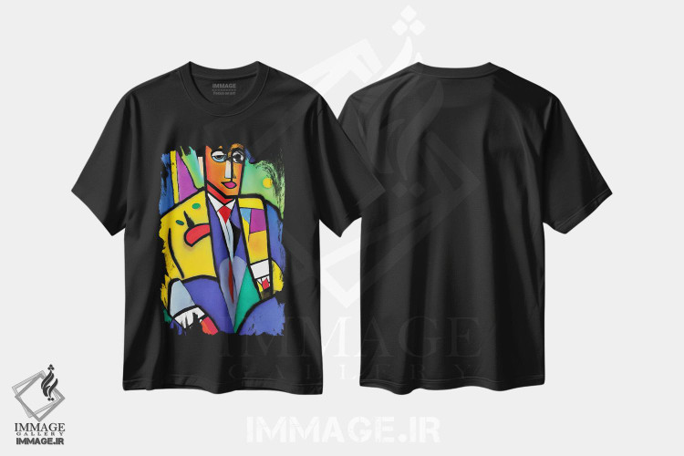 تیشرت طرح دار مرد به سبک پیکاسو، هنر فاخر کلاسیک اثر آلساندرو دلا توره | فروشگاه ایماژ