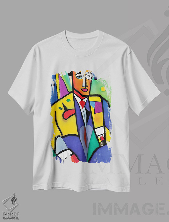 تیشرت طرح دار مرد به سبک پیکاسو، هنر فاخر کلاسیک اثر آلساندرو دلا توره | immage.ir