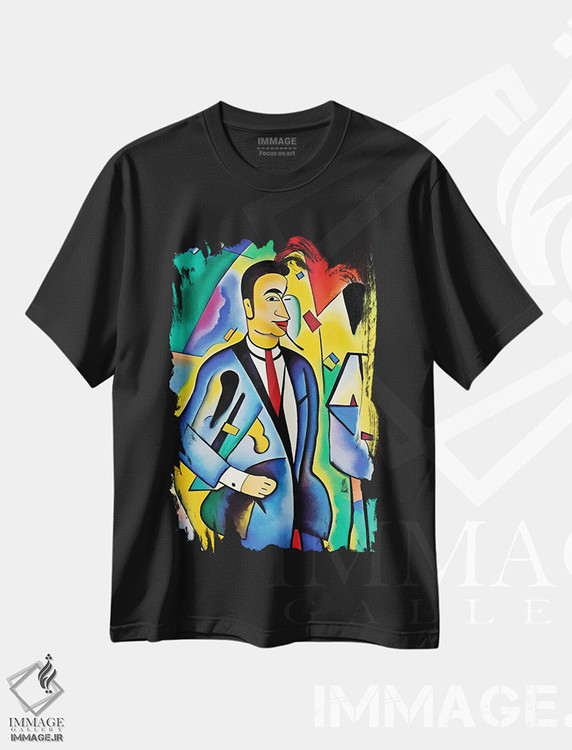 تیشرت طرح دار تاجر به سبک پیکاسو ۲، هنر فاخر کلاسیک اثر آلساندرو دلا توره | فروشگاه ایماژ