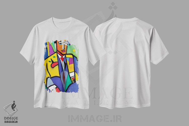 تیشرت طرح دار مرد به سبک پیکاسو، هنر فاخر کلاسیک اثر آلساندرو دلا توره | immage.ir