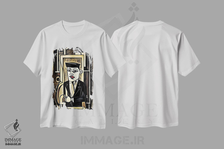 تیشرت طرح دار دفتردار به سبک پیکاسو، هنر فاخر کلاسیک اثر آلساندرو دلا توره | immage.ir