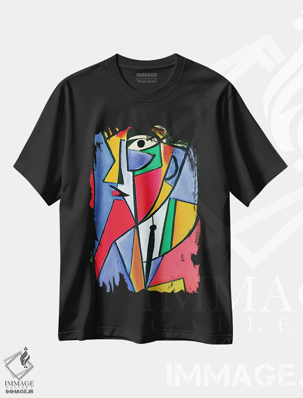 تیشرت طرح دار مرد کارگر به سبک پیکاسو، هنر فاخر کلاسیک اثر آلساندرو دلا توره | فروشگاه ایماژ