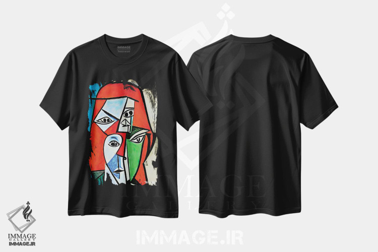 تیشرت طرح دار زن کارگر به سبک پیکاسو، هنر فاخر کلاسیک اثر آلساندرو دلا توره | فروشگاه ایماژ