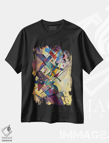 تیشرت طرح دار نقاشی انتزاعی به سبک کاندینسکی ۲، آبستره اثر آلساندرو دلا توره | فروشگاه ایماژ