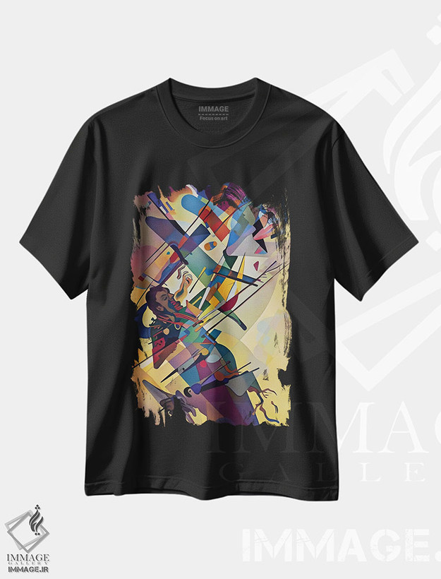 تیشرت طرح دار نقاشی انتزاعی به سبک کاندینسکی ۲، آبستره اثر آلساندرو دلا توره | فروشگاه ایماژ