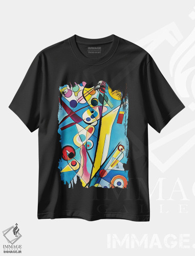تیشرت طرح دار نقاشی انتزاعی به سبک کاندینسکی ۱۶ اثر آلساندرو دلا توره | فروشگاه ایماژ