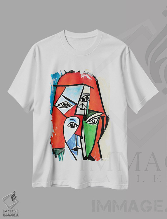 تیشرت طرح دار زن کارگر به سبک پیکاسو، هنر فاخر کلاسیک اثر آلساندرو دلا توره | immage.ir