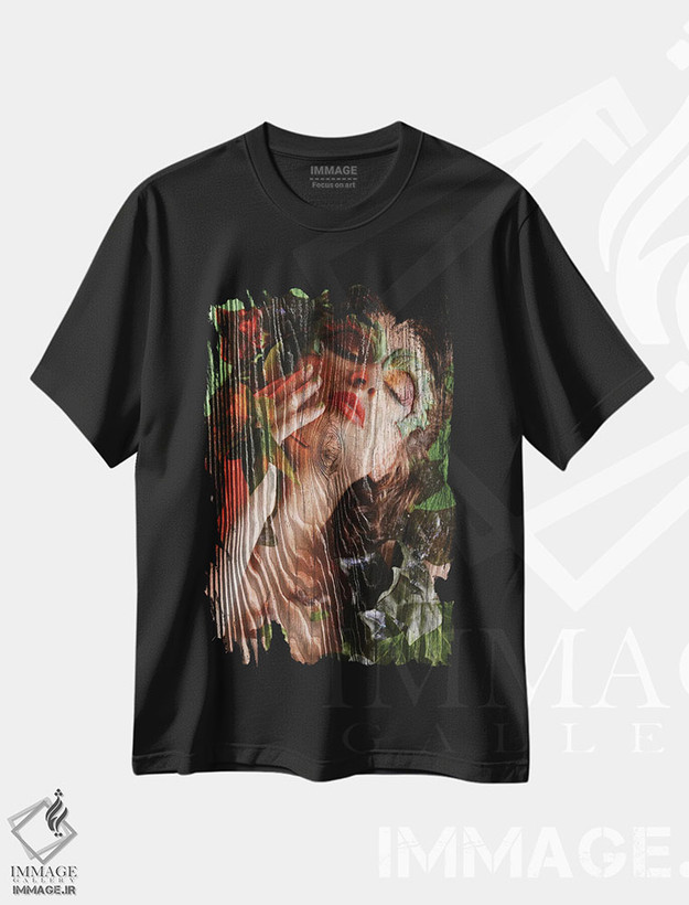 تیشرت طرح دار نادیا با پیچک سمی، هنر دیجیتال اثر آلساندرو دلا توره | فروشگاه ایماژ