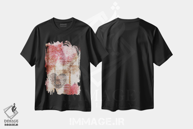 تیشرت طرح دار زن نشسته بر عشق، آبستره اثر آلساندرو دلا توره | فروشگاه ایماژ