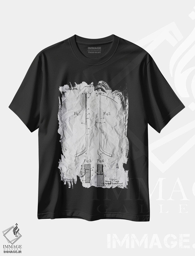 تیشرت طرح دار پوستر ثبت اختراع هاکی، دست نقاشی و طراحی دستی اثر آلساندرو دلا توره | فروشگاه ایماژ