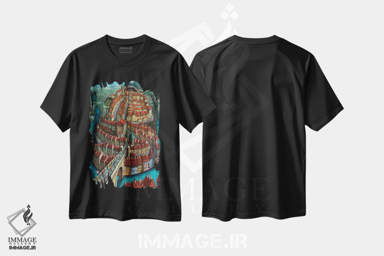 تیشرت طرح دار ورود، دکور معاصر اثر آدریان سایکس | فروشگاه ایماژ