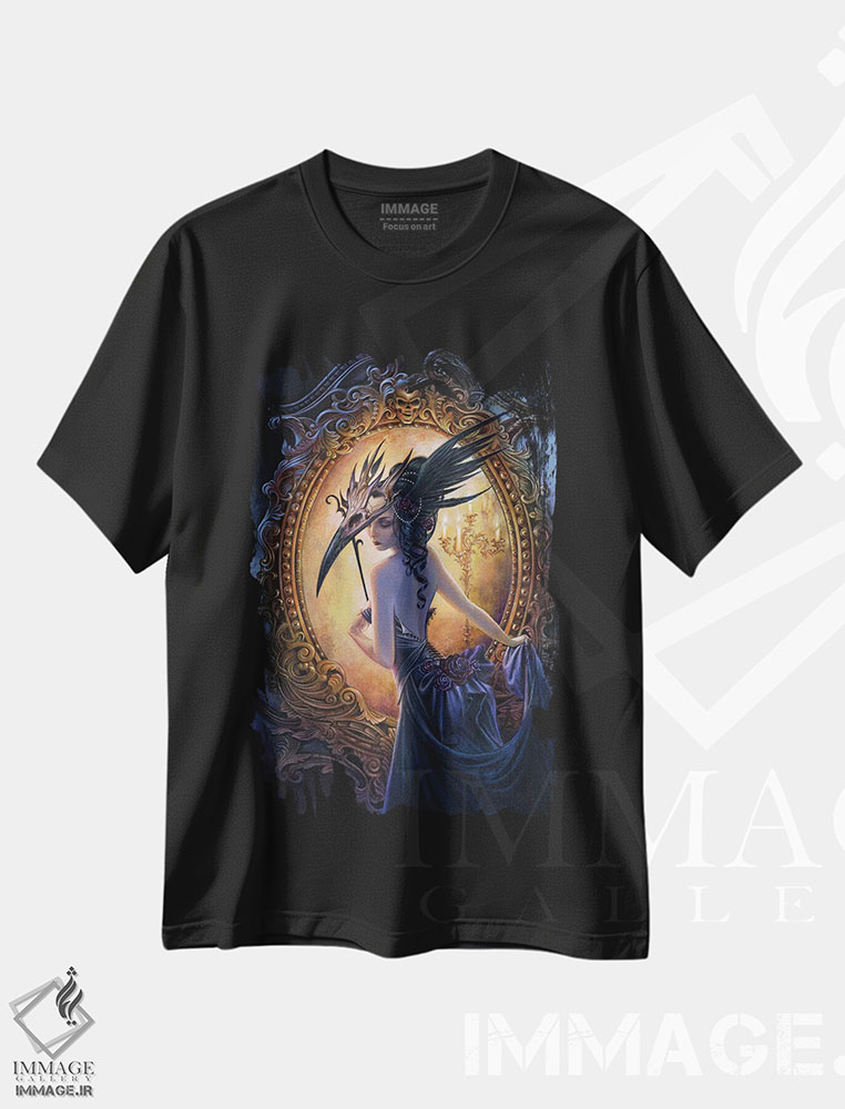 تیشرت طرح دار نقاب گل سرخ سیاه، دکوراسیون جایگزین اثر آلکمی انگلند | فروشگاه ایماژ